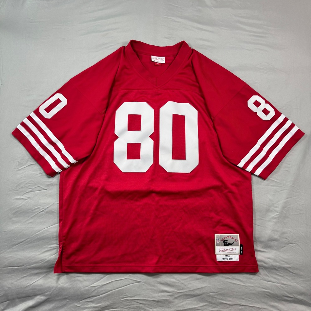 Mitchell & Ness Jerry Rice #80 San Francisco 49ers 1990 Legacy Jersey Red 2XL 52